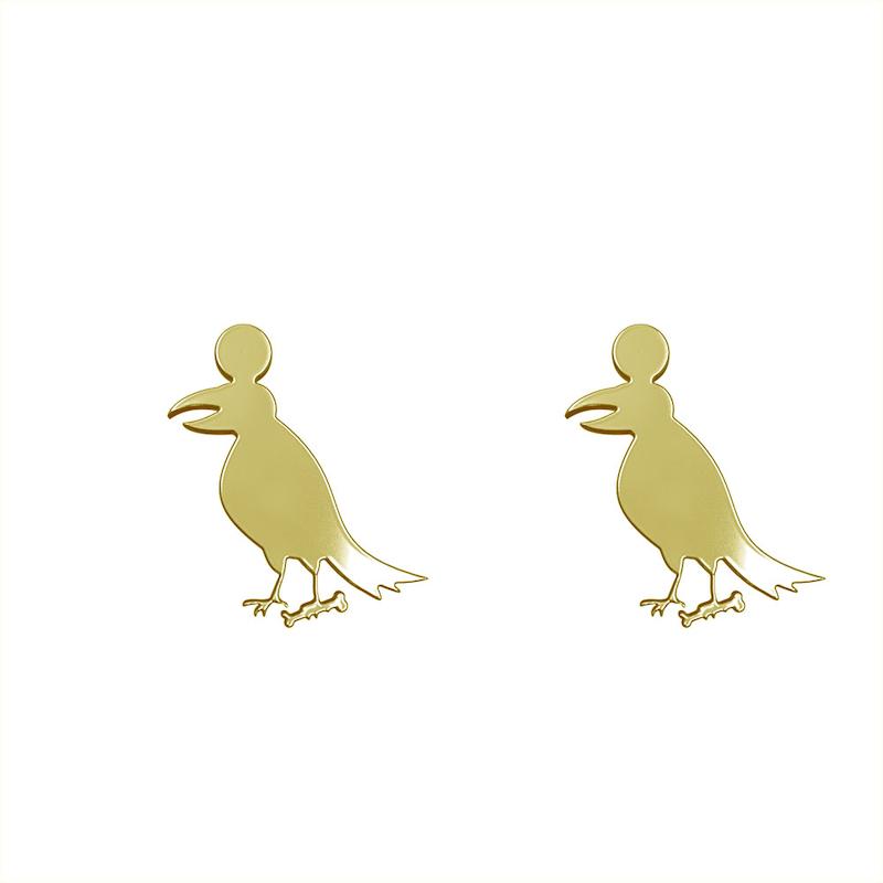 گوشواره طلا مدل کلاغ کد GA12949
