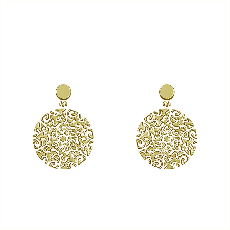 گوشواره طلا مدل دایره اسلیمی کد GA13003