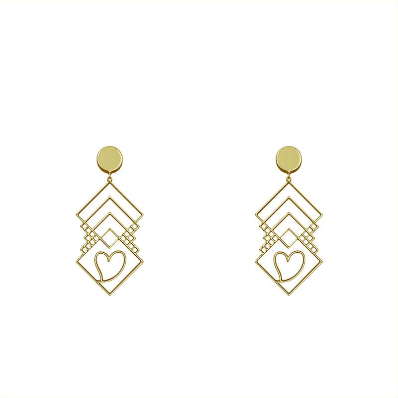 گوشواره طلا مدل هندسی کد GA14395