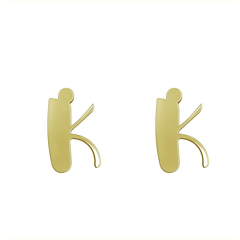 گوشواره طلا مدل حرف K کد GA16630