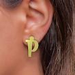 گوشواره طلا مدل حرف P کد GA16642