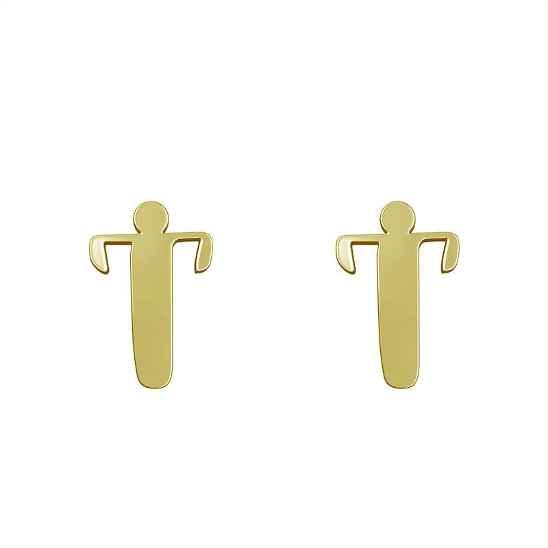 گوشواره طلا مدل حرف T کد GA16651