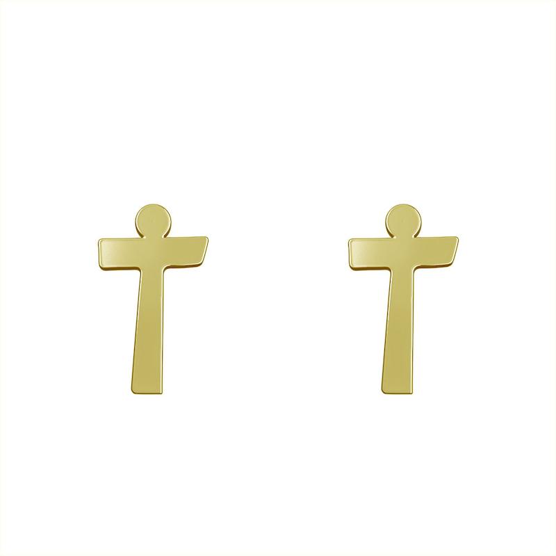 گوشواره طلا مدل حرف T کد GA16678