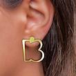 گوشواره طلا مدل حرف B کد GA16682
