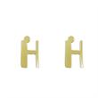 گوشواره طلا مدل حرف H کد GA16714