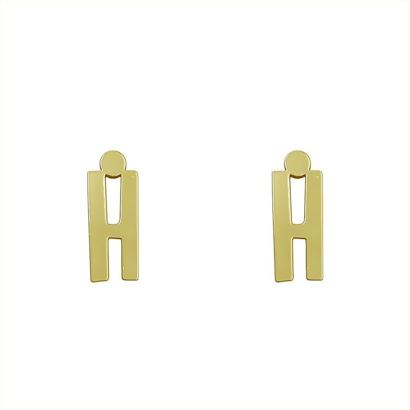 گوشواره طلا مدل حرف H کد GA16740