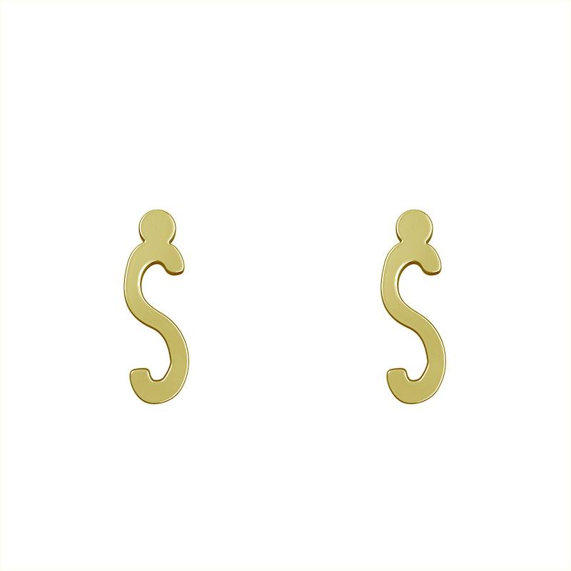 گوشواره طلا مدل حرف S کد GA16751