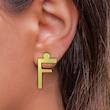 گوشواره طلا مدل حرف F کد GA16840