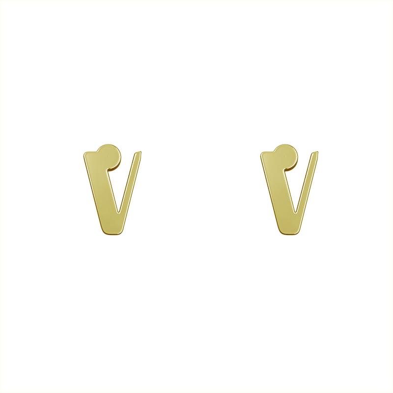 گوشواره طلا مدل حرف V کد GA16908