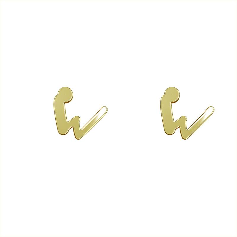 گوشواره طلا مدل حرف W کد GA17014