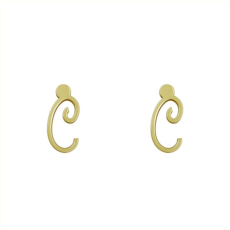 گوشواره طلا مدل حرف C کد GA17019