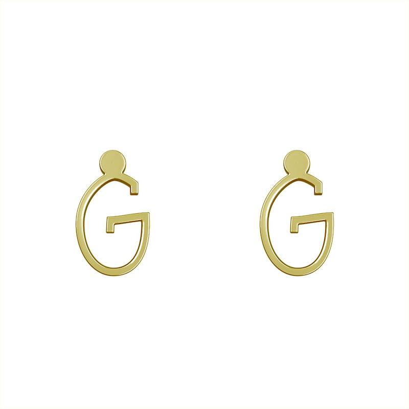 گوشواره طلا مدل حرف G کد GA17023