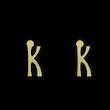 گوشواره طلا مدل حرف K کد GA17131