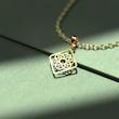 گردنبند طلا مدل گل هندسی کد PP1085
