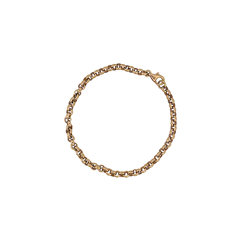  دستبند والنگو طلا 18 عیار زنانه مدوپد طرح رولو-Handcuff کد Z1033