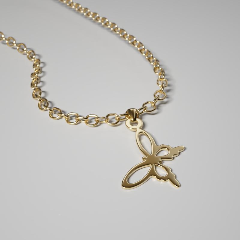 پلاک طلا 18 عیار مدل پروانه کد kc18210