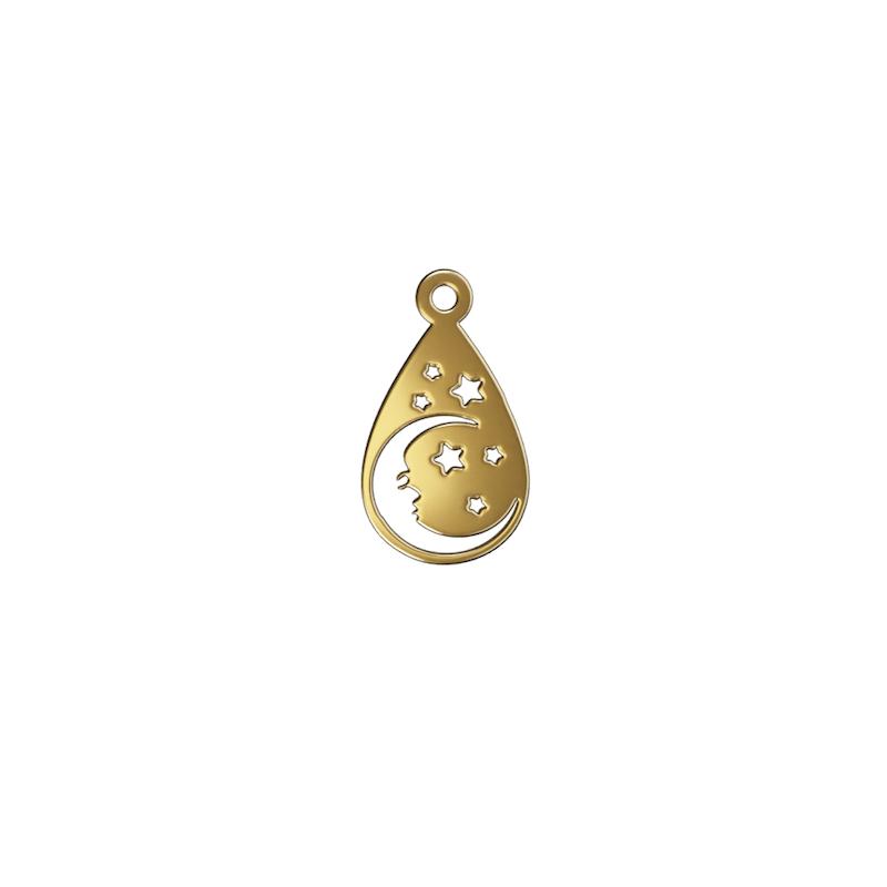 پلاک طلا 18 عیار مدل ماه و ستاره کد kc18250