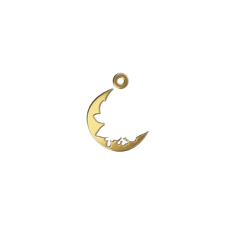 پلاک طلا 18 عیار مدل گل و ماه کد kc18269