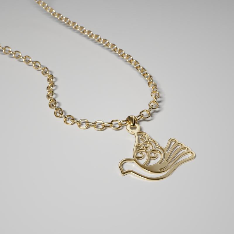 پلاک طلا 18 عیار مدل پرنده کد kc18284