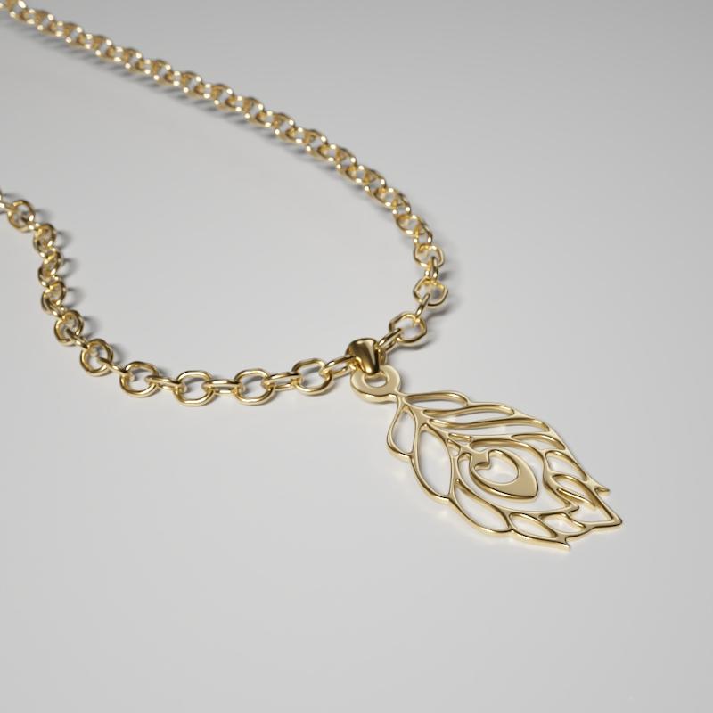 پلاک طلا 18 عیار مدل پر طاووس کد kc18361