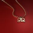 پلاک طلا 18 عیار مدل LOVE کد kc18392