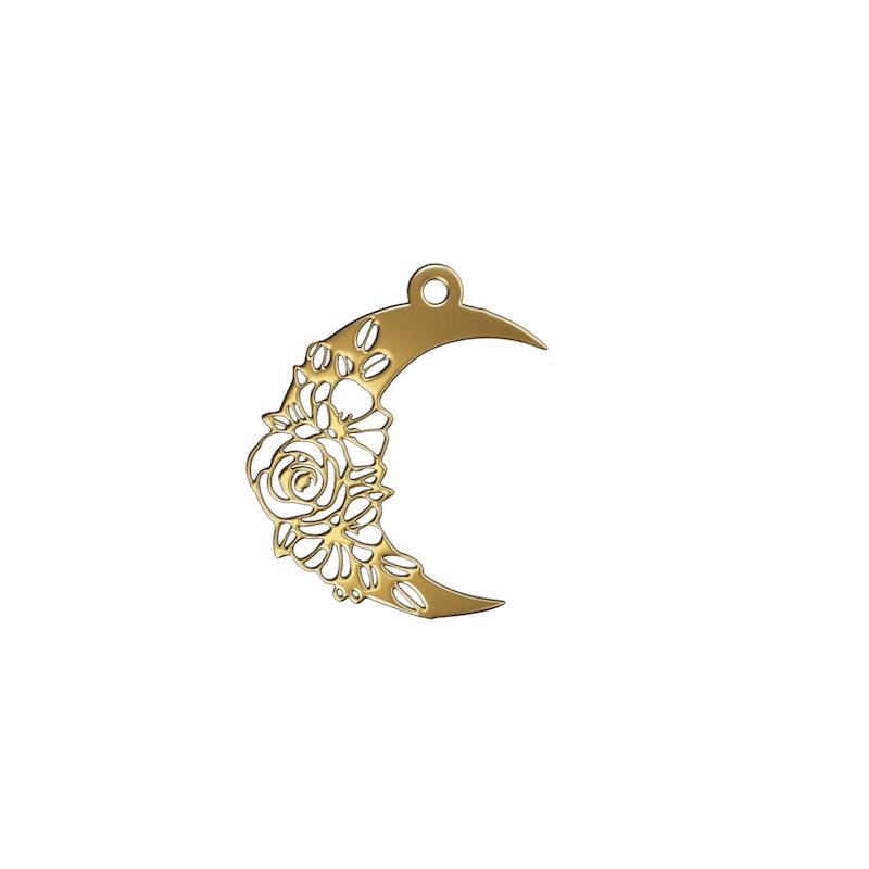 پلاک طلا 18 عیار مدل ماه کد kc18466