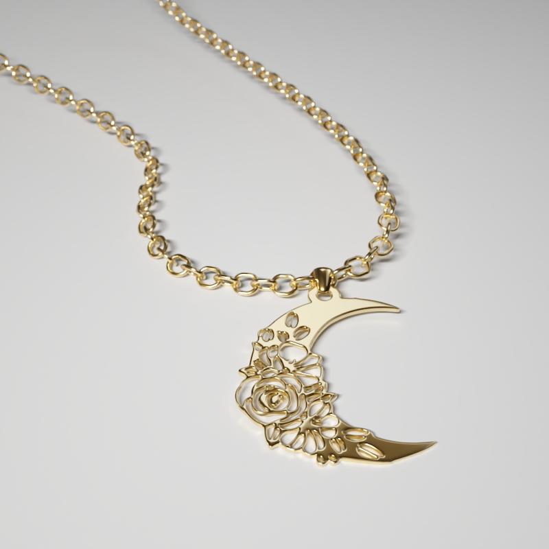 پلاک طلا 18 عیار مدل ماه کد kc18466