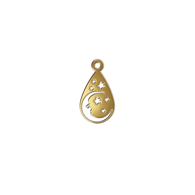پلاک طلا 18 عیار مدل ماه و ستاره کد kc18574