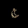 پلاک طلا 18 عیار مدل ماه و برگ کد kc18592