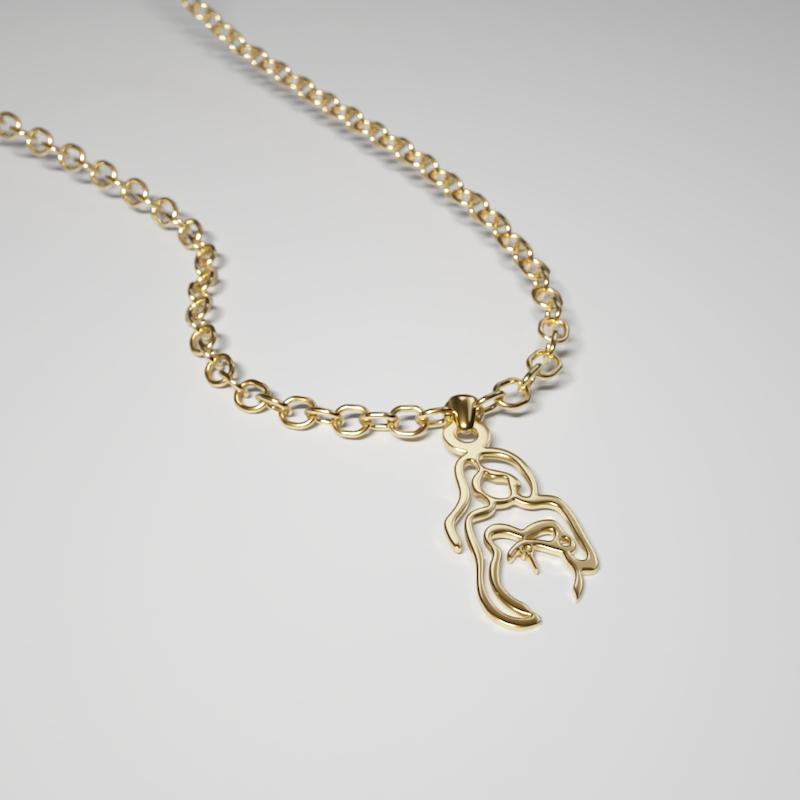 پلاک طلا 18 عیار مدل مادر کد kc18605