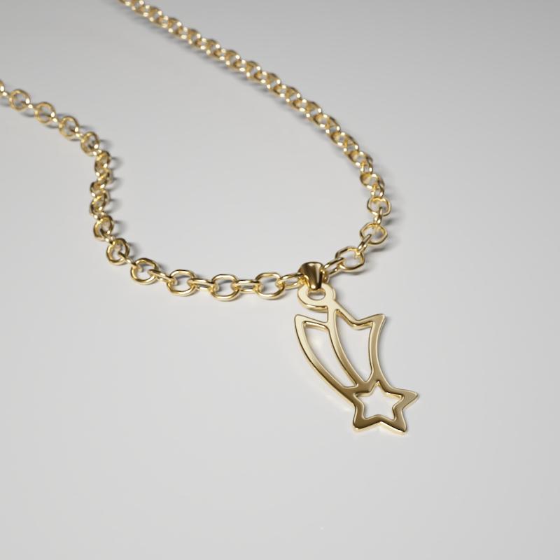 پلاک طلا 18 عیار مدل ستاره ی دنباله دار کد kc18639