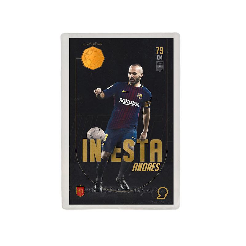 کارت فوتبالی طلا 18 عیار سوت مدل آندرس اینیستا Andres Iniesta طرح فوتبالی 2025 کد SO10005