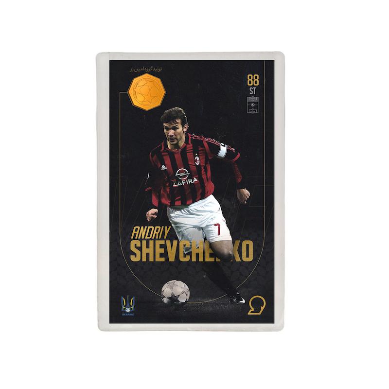 کارت فوتبالی طلا 18 عیار سوت مدل آندری شوچنکو Andriy Shevchenko طرح فوتبالی 2025 کد SO10006