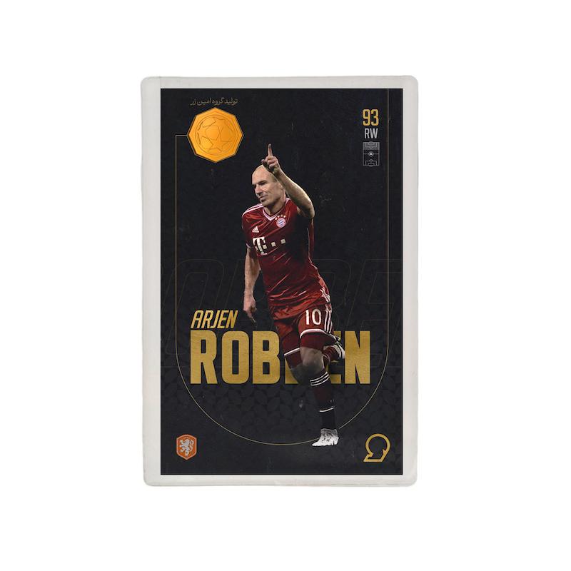 کارت فوتبالی طلا 18 عیار سوت مدل آرین روبن Arjen Robben طرح فوتبالی 2025 کد SO10009