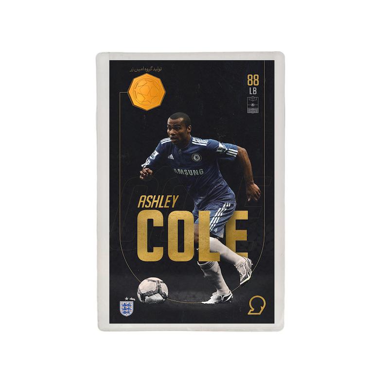 کارت فوتبالی طلا 18 عیار سوت مدل اشلی کول Ashley Cole طرح فوتبالی 2025 کد SO10011