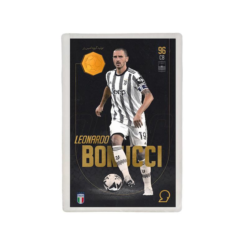 کارت فوتبالی طلا 18 عیار سوت مدل لئوناردو بونوچی BONUCCI طرح فوتبالی 2025 کد SO10016