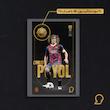 کارت فوتبالی طلا 18 عیار سوت مدل کارلوس پویول Carlos Puyol طرح فوتبالی 2025 کد SO10019
