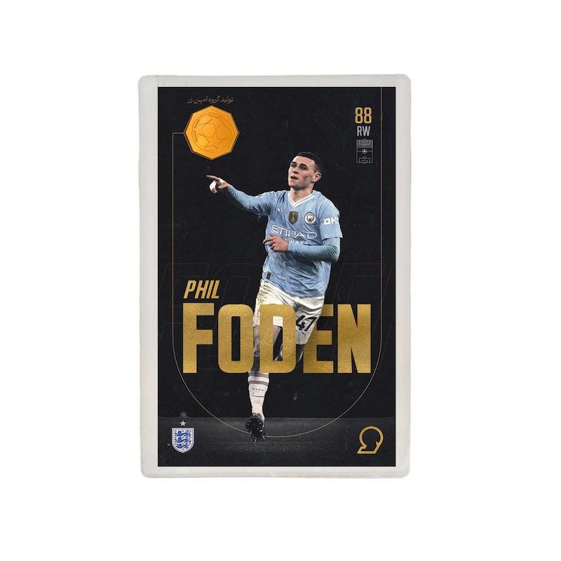 کارت فوتبالی طلا 18 عیار سوت مدل فیل فودن FODEN طرح فوتبالی 2025 کد SO10035