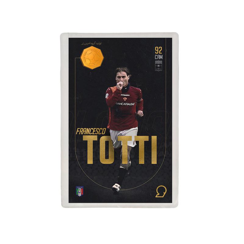 کارت فوتبالی طلا 18 عیار سوت مدل فرانچسکو توتی Francesco Totti طرح فوتبالی 2025 کد SO10037