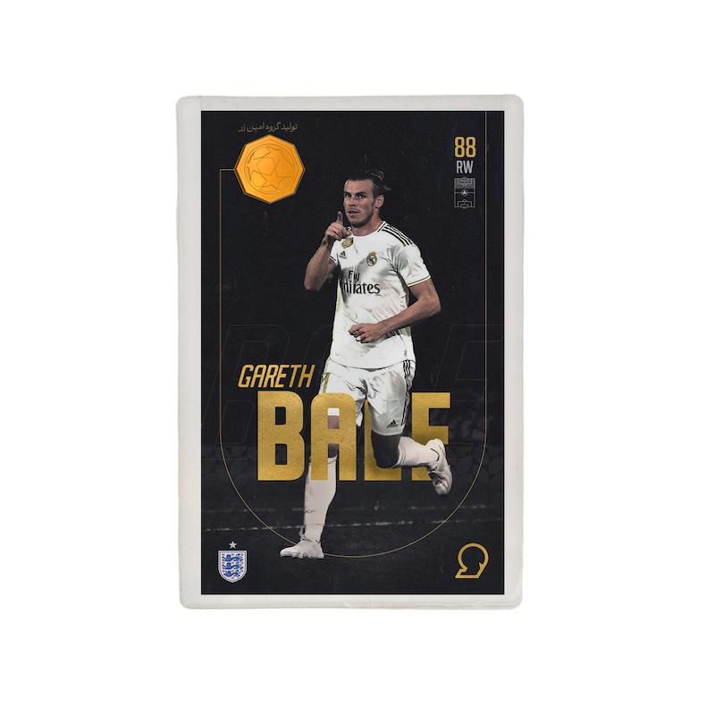 کارت فوتبالی طلا 18 عیار سوت مدل گرت بیل Gareth Bale طرح فوتبالی 2025 کد SO10043