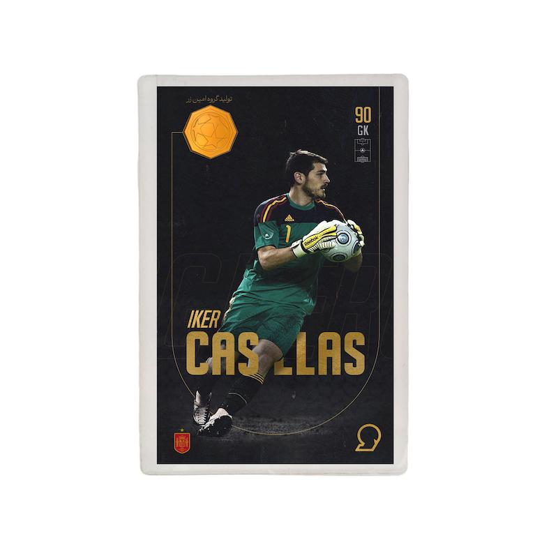 کارت فوتبالی طلا 18 عیار سوت مدل ایگر کاسیاس Iker Casillas طرح فوتبالی 2025 کد SO10057