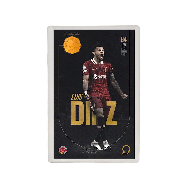 کارت فوتبالی طلا 18 عیار سوت مدل لوئیس دیاز Luis Diaz طرح فوتبالی 2025 کد SO10072