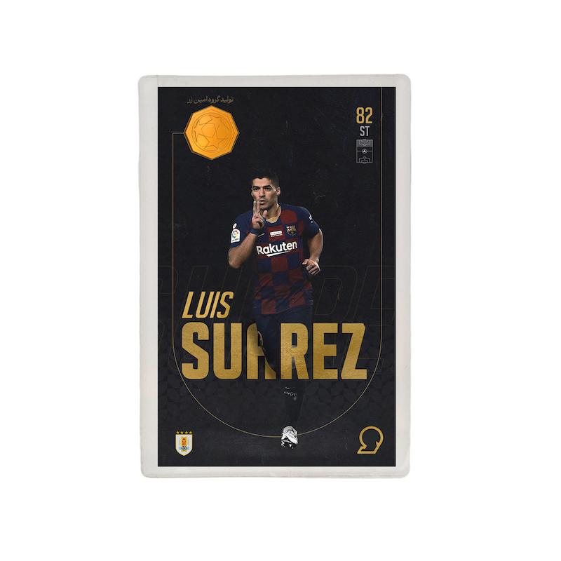 کارت فوتبالی طلا 18 عیار سوت مدل لوئیس سوارز Luis Suarez طرح فوتبالی 2025 کد SO10074