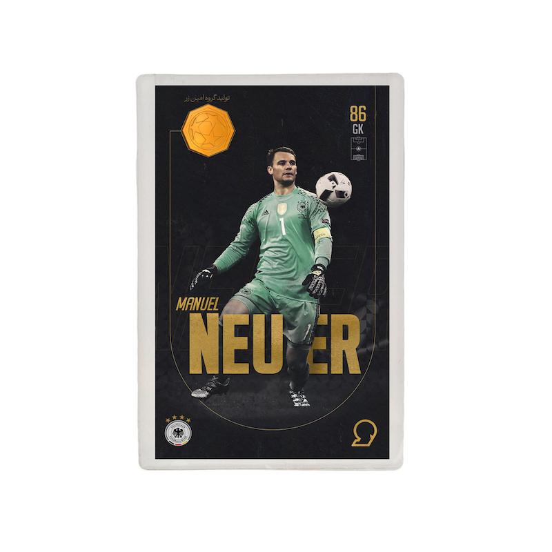 کارت فوتبالی طلا 18 عیار سوت مدل مانوئل نویر Manuel Neuer طرح فوتبالی 2025 کد SO10078