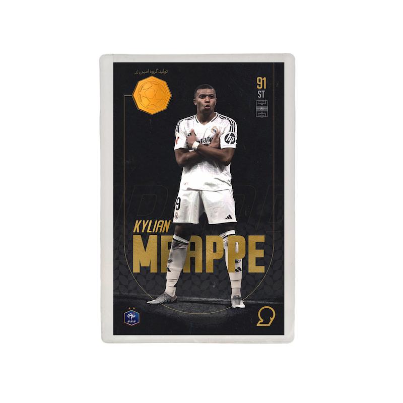 کارت فوتبالی طلا 18 عیار سوت مدل کیلیان امباپه MBAPPE طرح فوتبالی 2025 کد SO10081