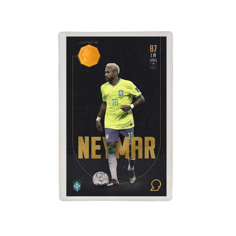 کارت فوتبالی طلا 18 عیار سوت مدل نیمار جونیور NEYMAR طرح فوتبالی 2025 کد SO10085