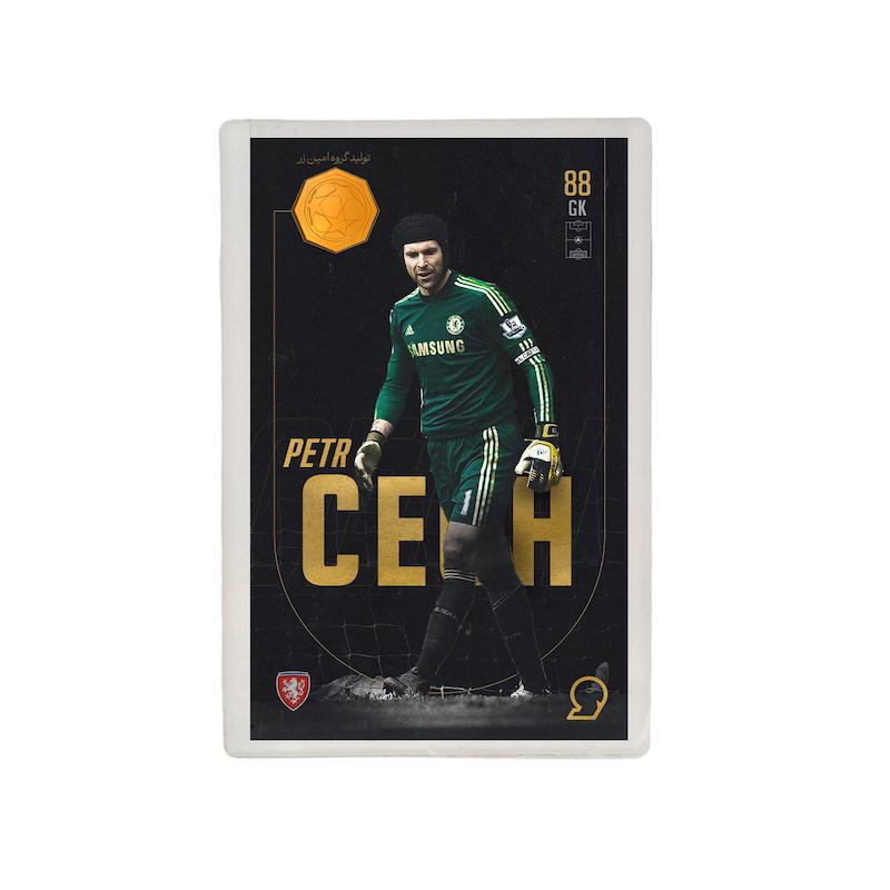 کارت فوتبالی طلا 18 عیار سوت مدل پتر چک Petr Cech طرح فوتبالی 2025 کد SO10093