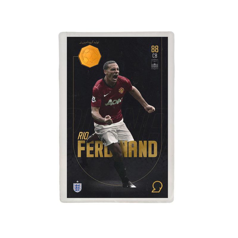 کارت فوتبالی طلا 18 عیار سوت مدل ریو فردیناند Rio Ferdinand طرح فوتبالی 2025 کد SO10097
