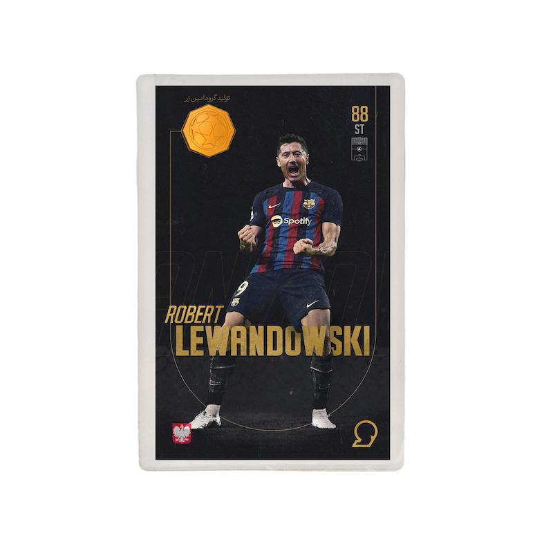 کارت فوتبالی طلا 18 عیار سوت مدل رابرت لواندوفسکی Robert Lewandowski طرح فوتبالی 2025 کد SO10098