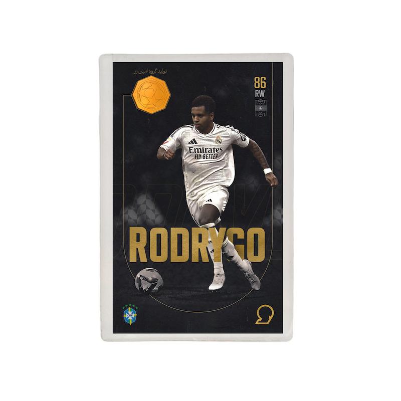 کارت فوتبالی طلا 18 عیار سوت مدل رودریگو گوئس RODRYGO طرح فوتبالی 2025 کد SO10100